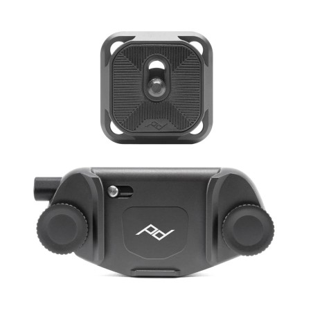 Peak Design Capture Clip V3 + Placa Negra | Sistema de sujeción para cámara con clip de cinturón y mochila