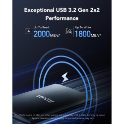 Lexar Disco Duro Portátil SL500 SSD 2TB | SSD externo de alto rendimiento para almacenamiento seguro y rápido