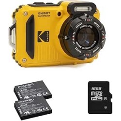Kodak Pack Cámara Deportiva Pixpro WPZ2 Amarillo + 2 Baterías + SD 16GB | Compra Pack Completo | Precio Pack WPZ2