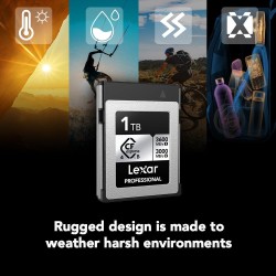 Lexar CFexpress Pro Tipo B Silver Series 1TB | Tarjeta de memoria profesional de alta velocidad para grabaciones en 8K y archivo