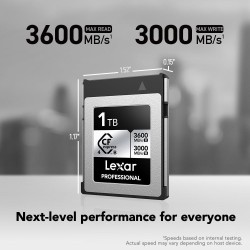 Lexar CFexpress Pro Tipo B Silver Series 1TB | Tarjeta de memoria profesional de alta velocidad para grabaciones en 8K y archivo