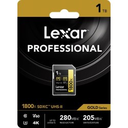 Lexar SD Pro Gold UHS-II 1800x 1TB V60 | Tarjeta SD de alto rendimiento para fotografía y video en 4K