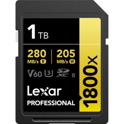 Lexar SD Pro Gold UHS-II 1800x 1TB V60 | Tarjeta SD de alto rendimiento para fotografía y video en 4K