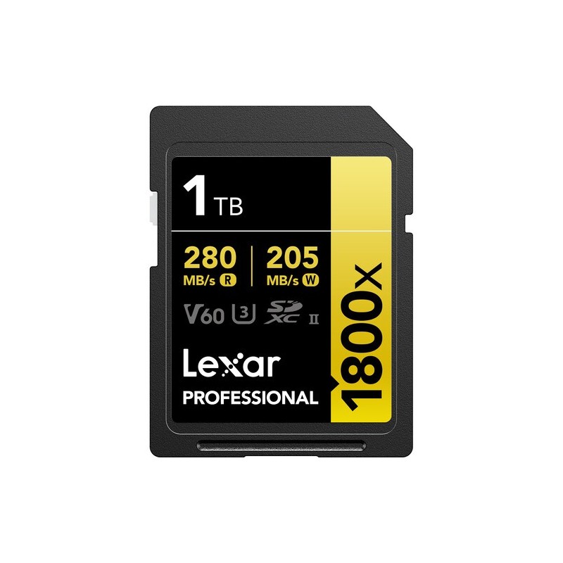 Lexar SD Pro Gold UHS-II 1800x 1TB V60 | Tarjeta SD de alto rendimiento para fotografía y video en 4K