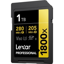Lexar SD Pro Gold UHS-II 1800x 1TB V60 | Tarjeta SD de alto rendimiento para fotografía y video en 4K