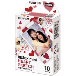 Fujifilm Película Instax Mini Heart Sketch | Película instantánea con diseño romántico