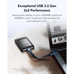 Lexar Disco Duro Magnético SL500M SSD 2TB | SSD portátil de gran capacidad con fijación magnética