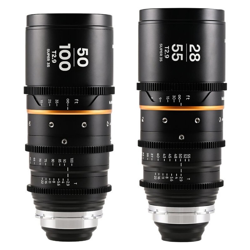 Laowa Pack S35 Nanomorph 28-55 + 50-100 Ámbar | Kit de Lentes Anamórficas S35 para Cine