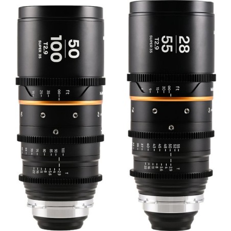 Laowa Pack S35 Nanomorph 28-55 + 50-100 Ámbar | Kit de Lentes Anamórficas S35 para Cine
