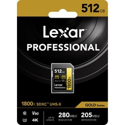 Compra Lexar SD Pro Gold UHS-II 1800X 512GB | Tarjeta de Memoria Profesional Ultra Rápida