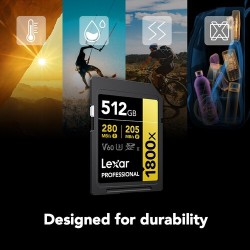 Compra Lexar SD Pro Gold UHS-II 1800X 512GB | Tarjeta de Memoria Profesional Ultra Rápida
