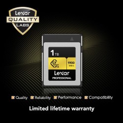 Lexar CFexpress Pro Tipo B Gold 1TB | Tarjeta de memoria profesional de alta capacidad para grabaciones en 8K y archivos RAW