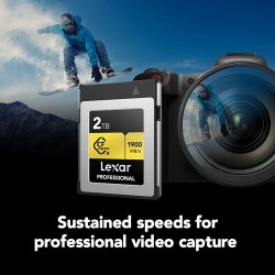 Lexar CFexpress Pro Tipo B Gold 2TB | Tarjeta de memoria de máxima capacidad para grabaciones en 8K y almacenamiento RAW
