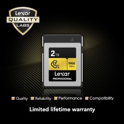 Lexar CFexpress Pro Tipo B Gold 2TB | Tarjeta de memoria de máxima capacidad para grabaciones en 8K y almacenamiento RAW