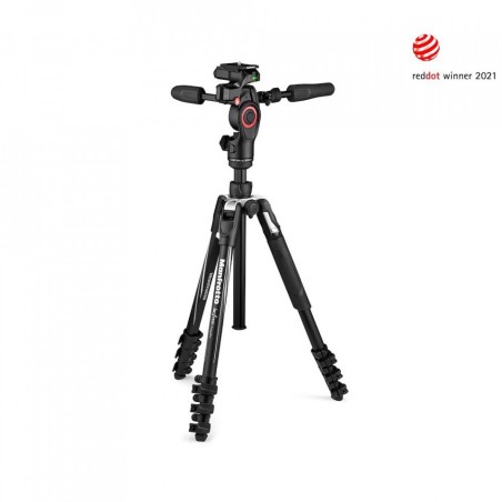 Manfrotto MKBFRLA4BK-3W | Trípode de aluminio con rótula 3-way fluida para foto y vídeo