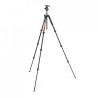 Manfrotto MKELMII4RD-BH | Trípode de viaje en aluminio con rótula de bola y acabado rojo