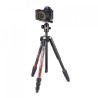 Manfrotto MKELMII4RD-BH | Trípode de viaje en aluminio con rótula de bola y acabado rojo