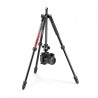 Manfrotto MKELMII4RD-BH | Trípode de viaje en aluminio con rótula de bola y acabado rojo