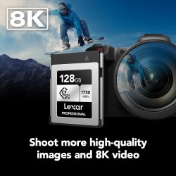 Lexar CFexpress Pro Tipo B Silver 128GB | Tarjeta de memoria de alta velocidad para grabaciones en 8K y archivos RAW