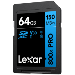Compra Lexar SDHC 800X PRO Blue Series 64GB | Tarjeta de Memoria Profesional para Video 4K