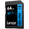 Compra Lexar SDHC 800X PRO Blue Series 64GB | Tarjeta de Memoria Profesional para Video 4K
