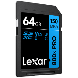 Compra Lexar SDHC 800X PRO Blue Series 64GB | Tarjeta de Memoria Profesional para Video 4K