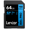 Compra Lexar SDHC 800X PRO Blue Series 64GB | Tarjeta de Memoria Profesional para Video 4K