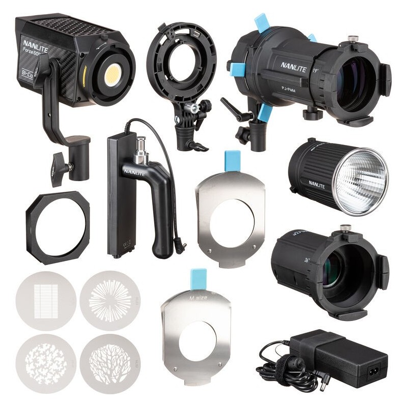 Compra Nanlite Forza 60B II Kit con PJ-FMM | Kit Completo con Proyector LED Bicolor y Lente de Proyección
