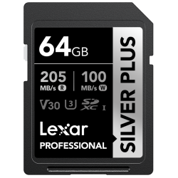 Compra Lexar SDXC Silver Plus UHS-1 64G V30 | Tarjeta de Memoria Rápida para Video y Fotografía