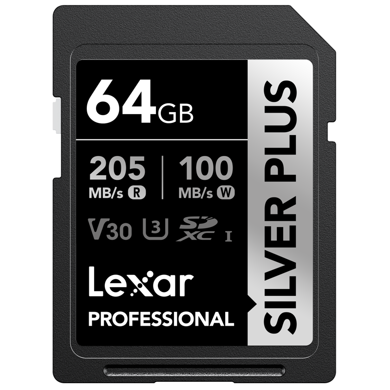 Compra Lexar SDXC Silver Plus UHS-1 64G V30 | Tarjeta de Memoria Rápida para Video y Fotografía
