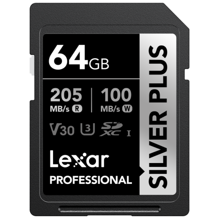 Compra Lexar SDXC Silver Plus UHS-1 64G V30 | Tarjeta de Memoria Rápida para Video y Fotografía