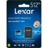 Lexar Micro SDHC 512GB 633x UHS-I U1 CL10 | Tarjeta de memoria de alto rendimiento para grabaciones en 4K y 3D