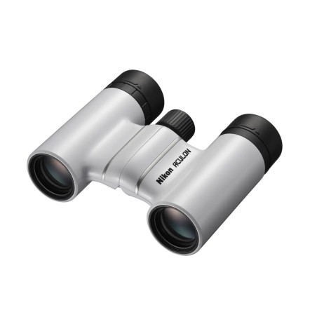 Nikon Prismáticos Aculon T02 8×21 Blanco | Compactos tipo techo diseño minimalista