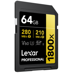Compra Lexar SDXC Pro Gold UHS-II 1800X 64G | Tarjeta de Memoria de Alto Rendimiento