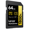 Compra Lexar SDXC Pro Gold UHS-II 1800X 64G | Tarjeta de Memoria de Alto Rendimiento