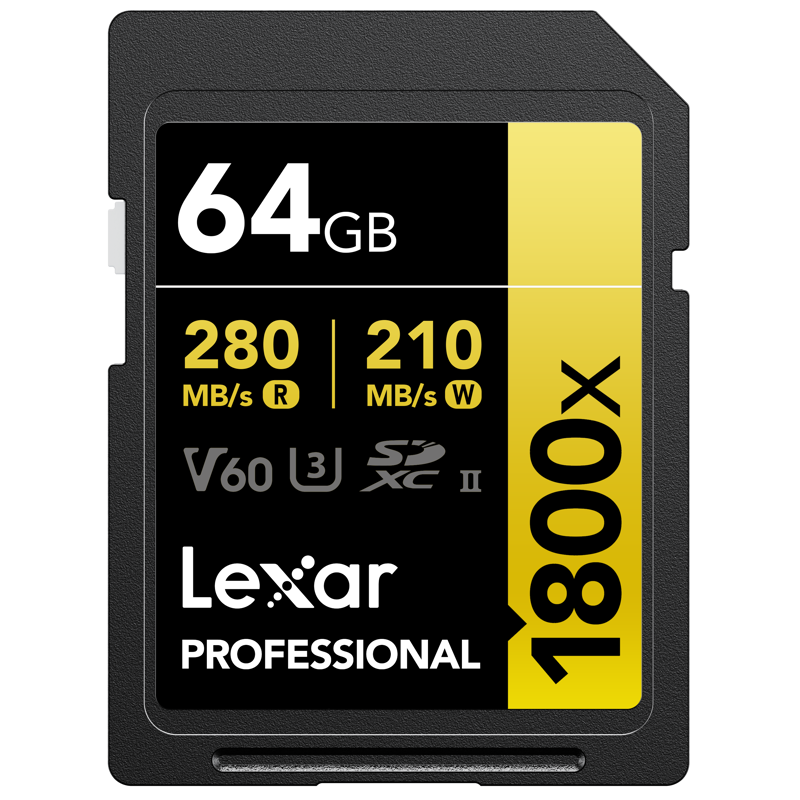 Compra Lexar SDXC Pro Gold UHS-II 1800X 64G | Tarjeta de Memoria de Alto Rendimiento