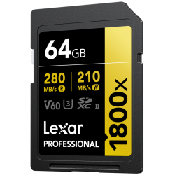 Compra Lexar SDXC Pro Gold UHS-II 1800X 64G | Tarjeta de Memoria de Alto Rendimiento