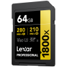 Compra Lexar SDXC Pro Gold UHS-II 1800X 64G | Tarjeta de Memoria de Alto Rendimiento