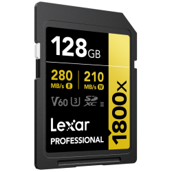 Lexar SDXC Pro Gold 1800X 128GB V60 | tarjeta sdxc 128gb | tarjeta sd profesional | tarjeta sd v60 video 4k