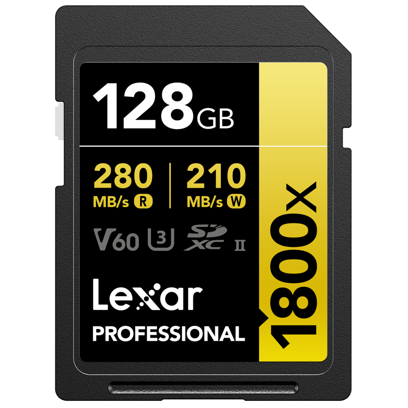 Lexar SDXC Pro Gold 1800X 128GB V60 | tarjeta sdxc 128gb | tarjeta sd profesional | tarjeta sd v60 video 4k