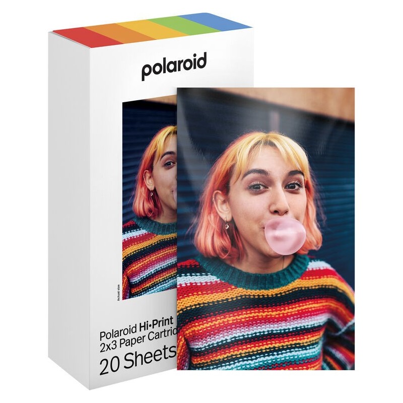 Polaroid Cartucho Hi-Print 2x3 | Pack de 20 hojas adhesivas para impresiones vibrantes