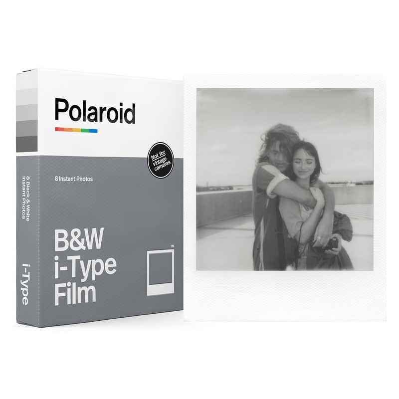 Polaroid Película i-Type Blanco y Negro | 8 fotos instantáneas con el clásico marco blanco