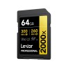 Lexar SDXC Pro Gold 2000x UHS-II 64GB | tarjeta sd profesional gold | tarjeta sd uhs-ii v90