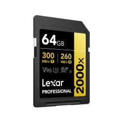 Lexar SDXC Pro Gold 2000x UHS-II 64GB | tarjeta sd profesional gold | tarjeta sd uhs-ii v90