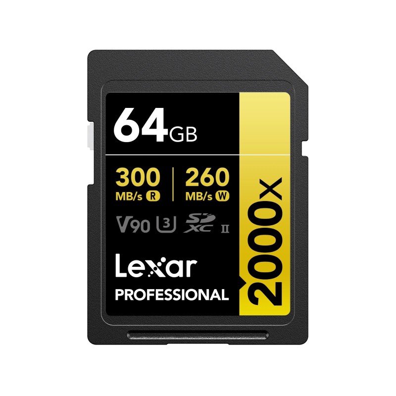 Lexar SDXC Pro Gold 2000x UHS-II 64GB | tarjeta sd profesional gold | tarjeta sd uhs-ii v90