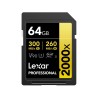 Lexar SDXC Pro Gold 2000x UHS-II 64GB | tarjeta sd profesional gold | tarjeta sd uhs-ii v90