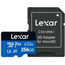 Lexar Micro SDHC 256GB 633x UHS-I U1 CL10 | Tarjeta de memoria de alto rendimiento para grabaciones en Full HD y 4K