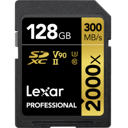 Compra Lexar SDXC Pro Gold UHS-II 2000X 128 | Tarjeta de Memoria Rápida para Video 4K y Fotografía Profesional