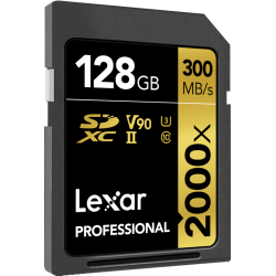 Compra Lexar SDXC Pro Gold UHS-II 2000X 128 | Tarjeta de Memoria Rápida para Video 4K y Fotografía Profesional