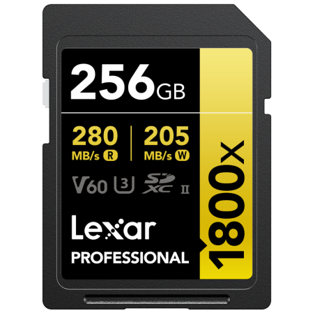 Compra Lexar SDXC Pro Gold 1800X UHS-II 256 | Tarjeta de Memoria Profesional para Video 4K